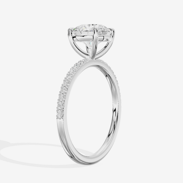 Tender Vowsae Round Engagement Ring with Side Stones (1/8 ct. tw.) in Platinum