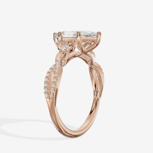 Luxe Sincere Marquise Engagement Ring with Side Stones (1/10 ct. tw.) in 14K Rose Gold