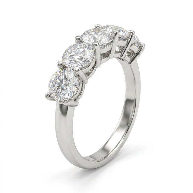 Five Stone Round Engagement Ring (2.55 ct. tw.) in 18K White Gold