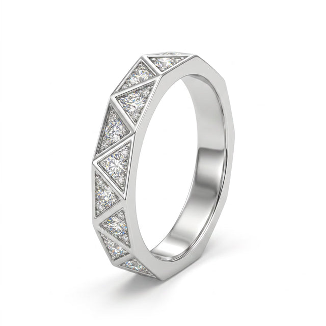Low Profile Round Wedding Band (3/4 ct. tw.) in 18K White Gold