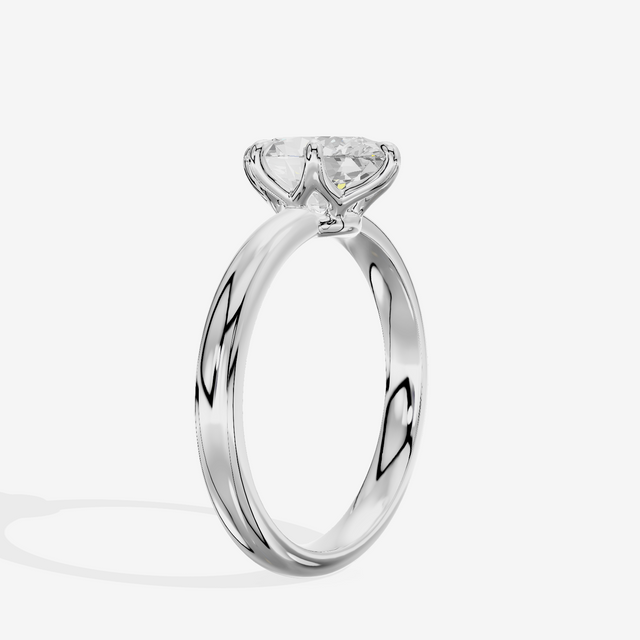 Vowsae 2.5mm Oval Six-Prong Engagement Ring in Platinum