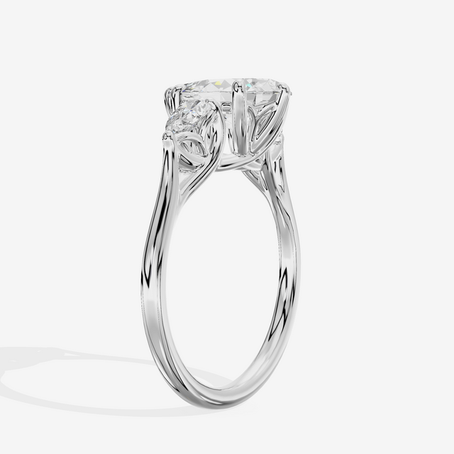 Grand Vowsae Three Stone Pear Engagement Ring (2/5 ct. tw.) in 14K White Gold