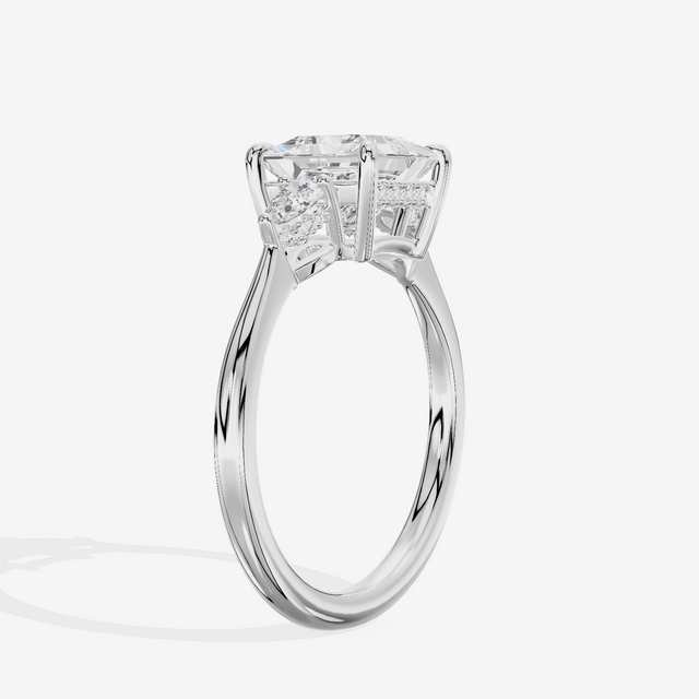 Petite Vowsae Three Stone Princess Engagement Ring (1/4 ct. tw.) in Platinum