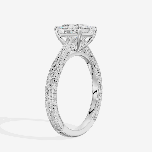 Vintage Vowsae Princess Engagement Ring in Platinum