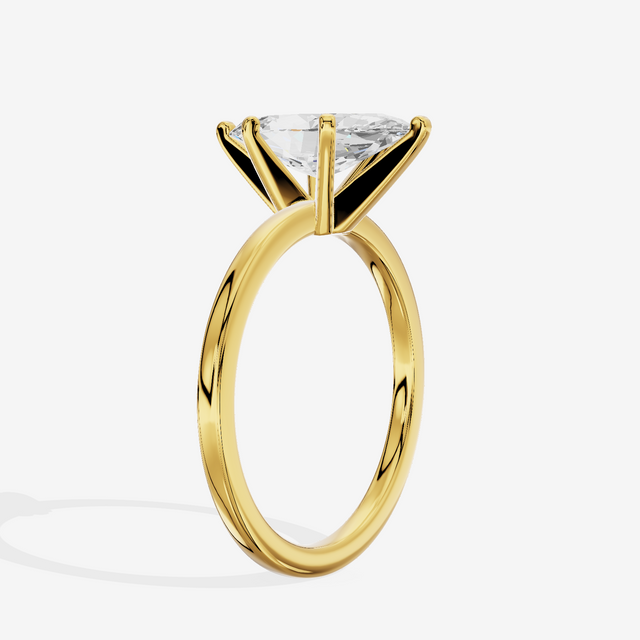 Petite Sincere 1.5mm Marquise Six-Prong Engagement Ring in 14K Yellow Gold