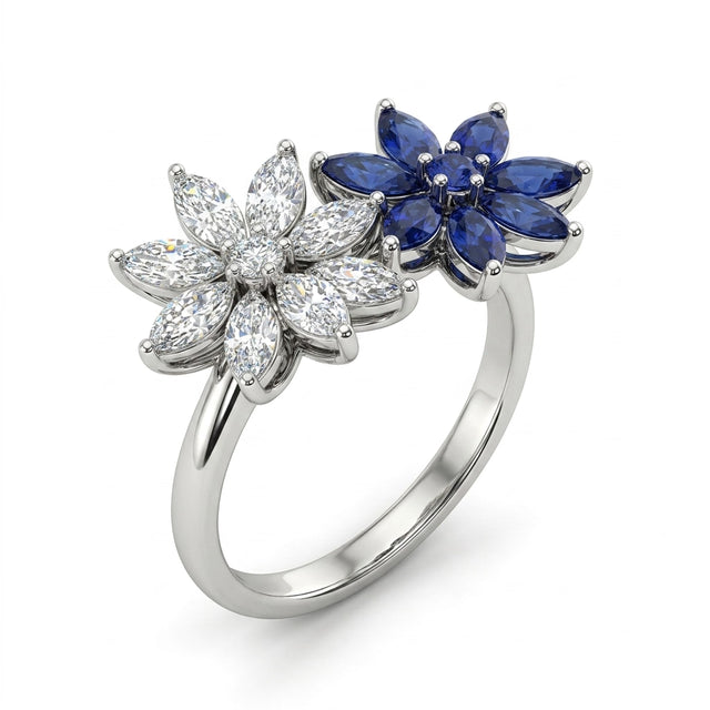 Cluster Bypass Pear Engagement Ring (3.01 ct. tw.) in 18K White Gold