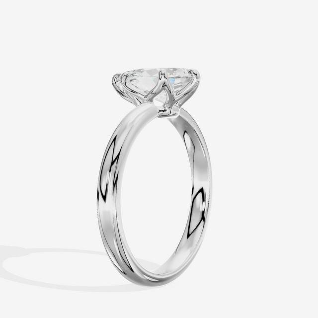 Vowsae 2.5mm Pear Six-Prong Engagement Ring in Platinum