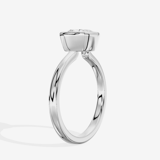 Trellise Bezel 2mm Cushion Solitaire Engagement Ring in Platinum