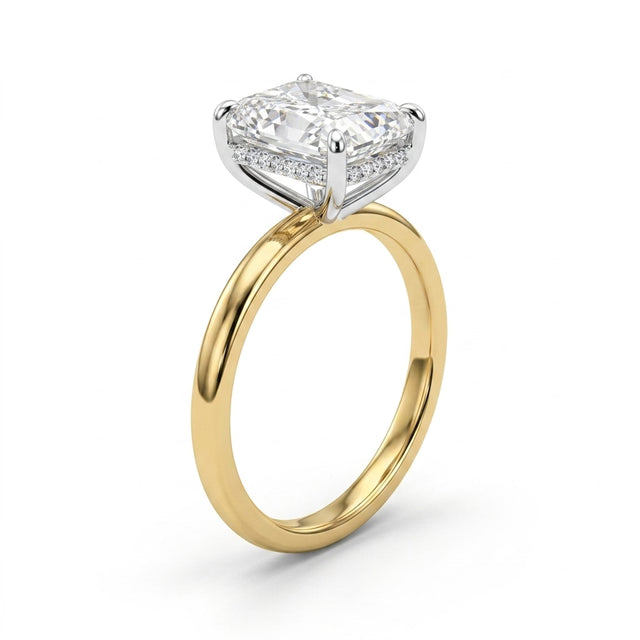 Hidden Halo Pavé Radiant Engagement Ring