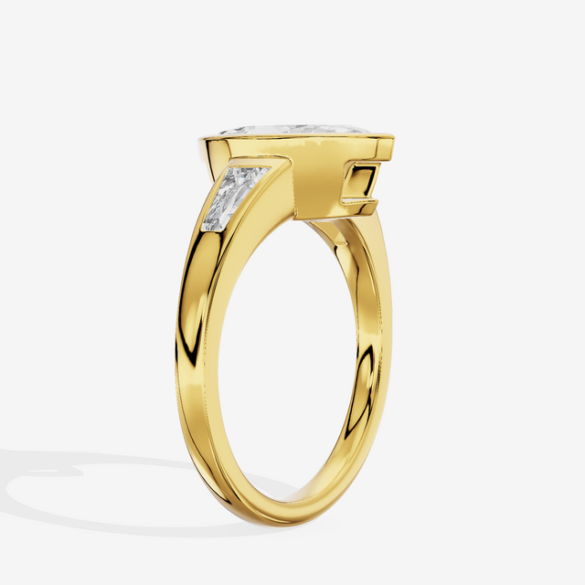 Modern Triade Marquise Three Stone Engagement Ring (1/2 ct. tw.) in 18K Yellow Gold