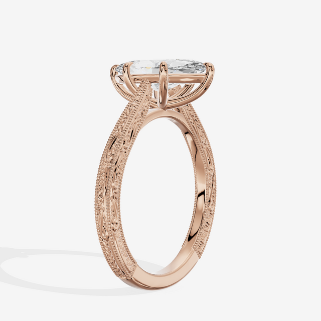 Vintage Vowsae Marquise Engagement Ring in 14K Rose Gold