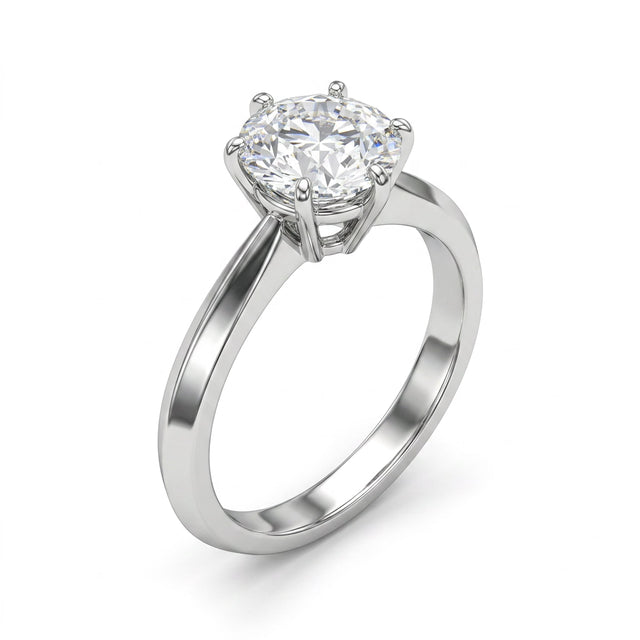 Solitaire Round Engagement Ring (2 ct.) in Platinum