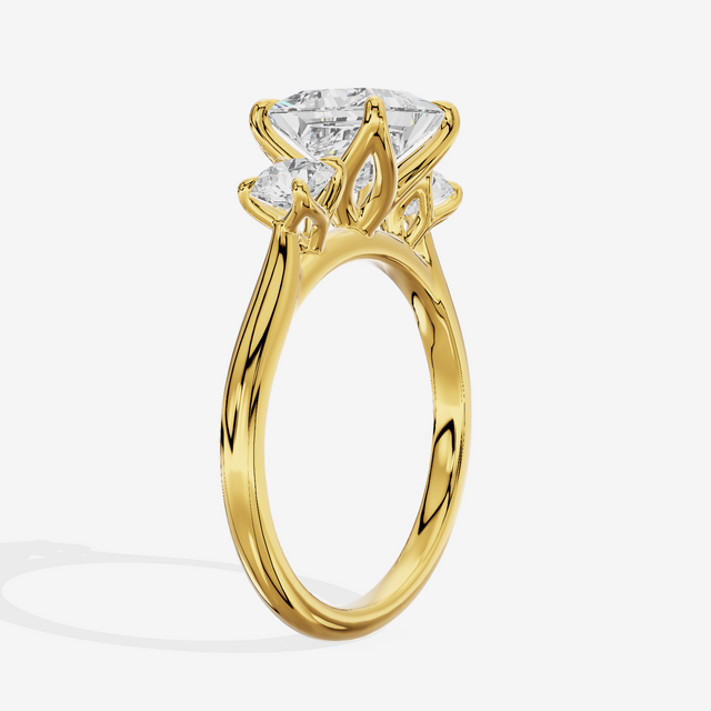 Eternal Sincere Three Stone Princess Engagement Ring (1/2 ct. tw.) in 18K Yellow Gold