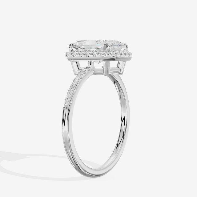 Vowsae Halo Radiant Engagement Ring (1/5 ct. tw.) in 14K White Gold