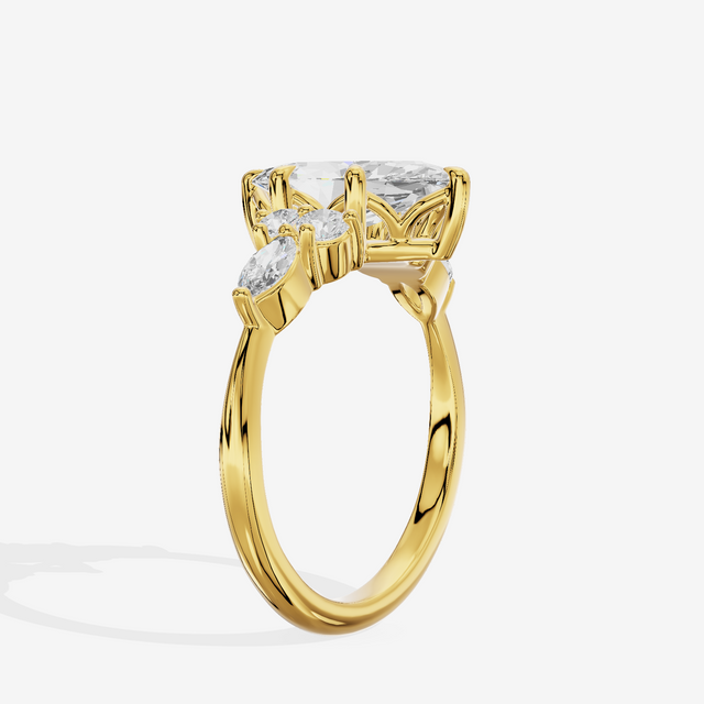 Luxe Vowsae Marquise Engagement Ring with Side Stones (2/5 ct. tw.) in 18K Yellow Gold