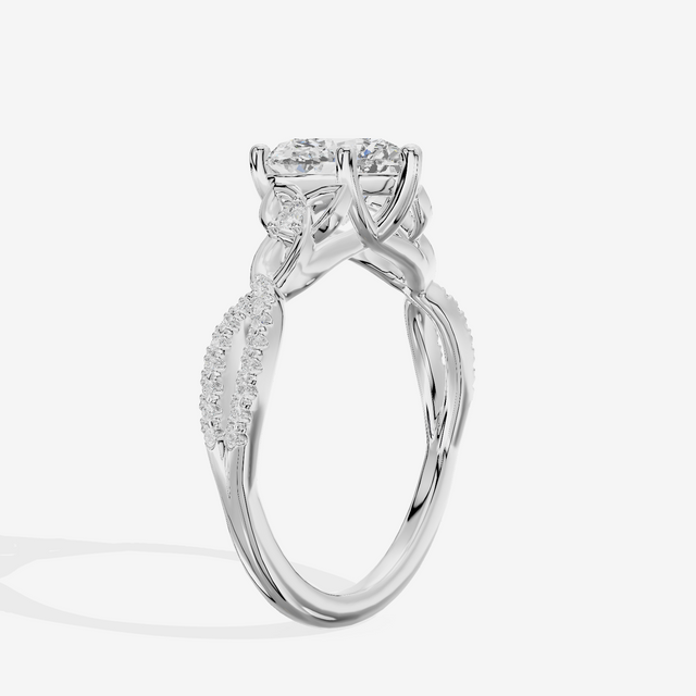 Luxe Sincere Heart Engagement Ring with Side Stones (1/10 ct. tw.) in 14K White Gold