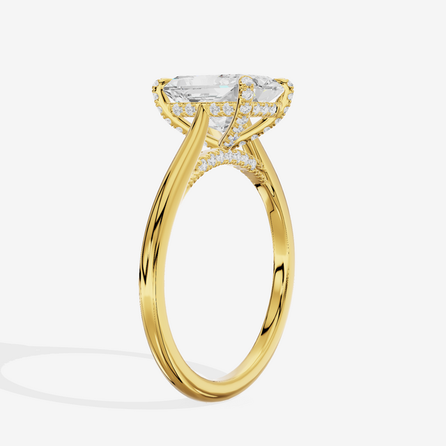 Grand Vowsae Radiant Engagement Ring with Side Stones (1/5 ct. tw.) in 14K Yellow Gold