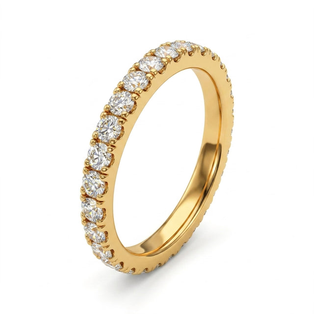 Low Profile Eternity Pavé Round Engagement Ring (1/2 ct. tw.) in 14K Yellow Gold