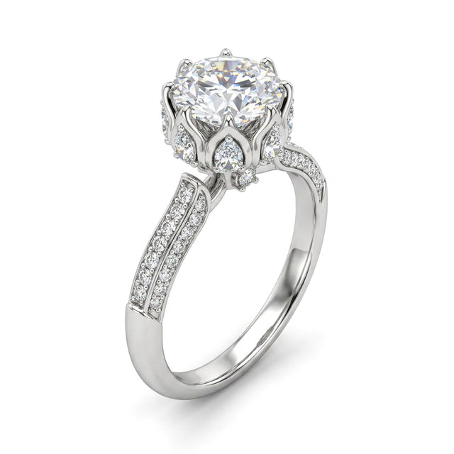 Pavé Round Engagement Ring (1 ct. tw.) in 18K White Gold