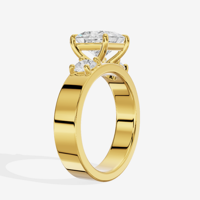 Royal Vowsae Three Stone Princess Engagement Ring (1/2 ct. tw.) in 18K Yellow Gold