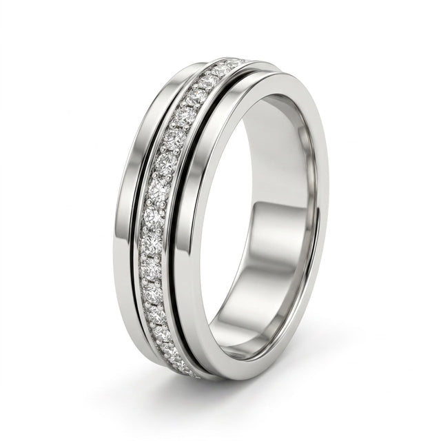 Low Profile Eternity Round Wedding Band (2/3 ct. tw.) in 18K White Gold