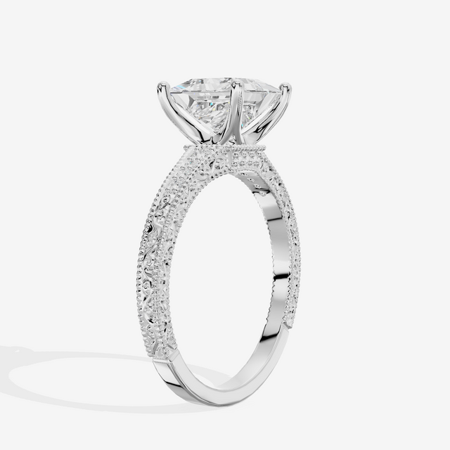 Vintage Sincere Princess Engagement Ring (1/10 ct. tw.) in 18K White Gold