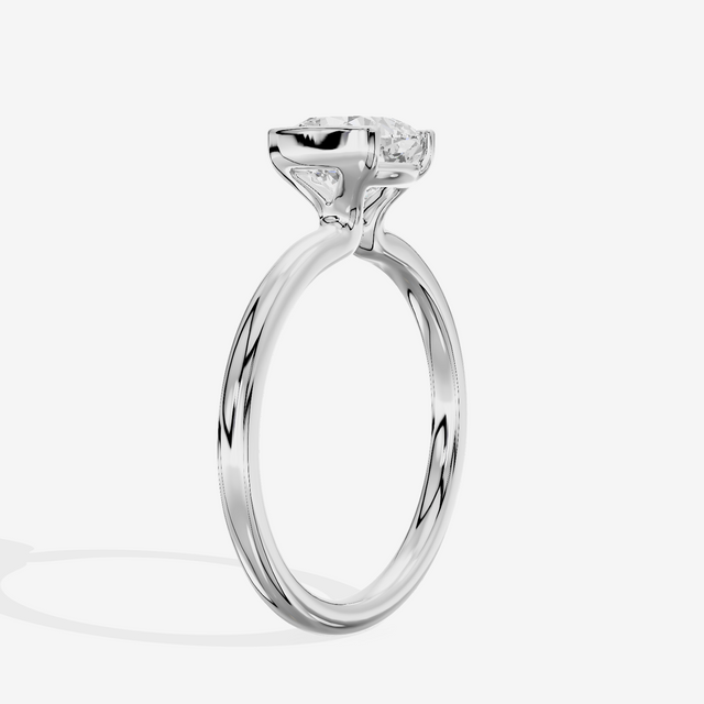 Sincere Bezel 1.8mm Cushion Solitaire Engagement Ring in Platinum