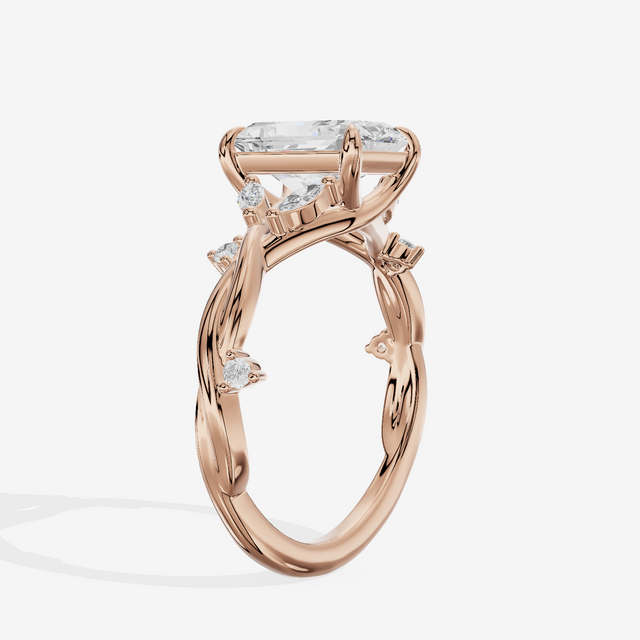 Twined Vowsae Radiant Twisted Engagement Ring (1/6 ct. tw.) in 14K Rose Gold