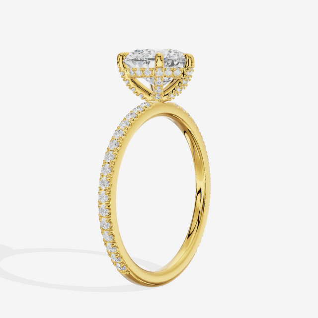 Lustrous Sincere Heart Engagement Ring with Side Stones (1/3 ct. tw.) in 14K Yellow Gold