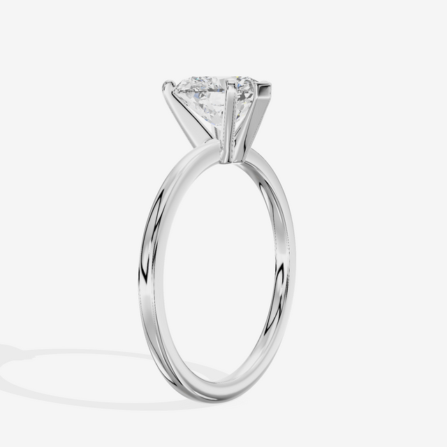 Petite Sincere 1.5mm Heart Six-Prong Engagement Ring in 14K White Gold