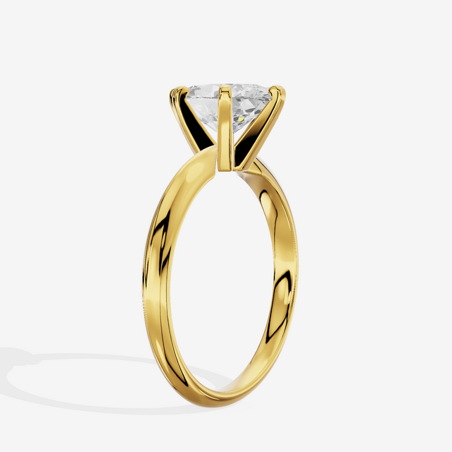 Classic Vowsae 2.5mm Oval Six-Prong Engagement Ring in 14K Yellow Gold