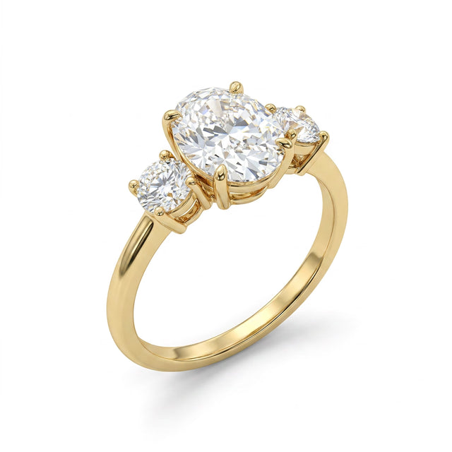 Three Stone Oval Engagement Ring (2.04 ct. tw.) in 18K Yellow Gold