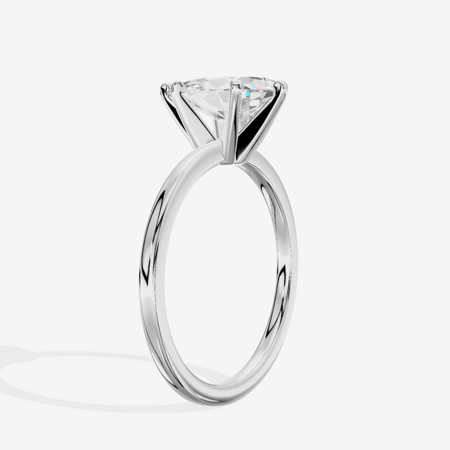 Petite Sincere 1.5mm Pear Six-Prong Engagement Ring in 18K White Gold