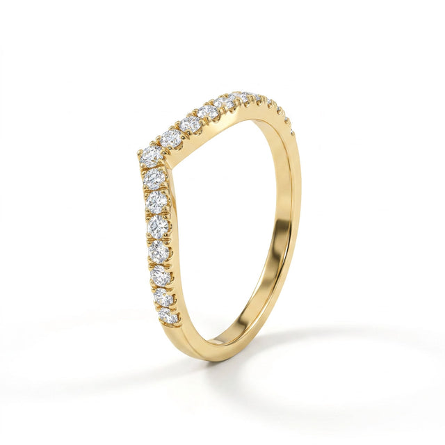 Low Profile Chevron Round Engagement Ring (1/5 ct. tw.) in 18K White Gold