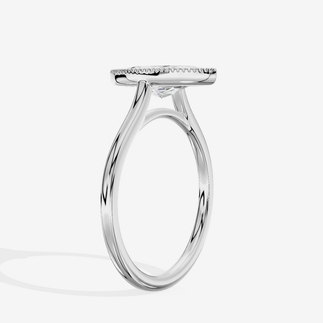 Modern Coeurine 1.5mm Marquise Bezel Engagement Ring in Platinum