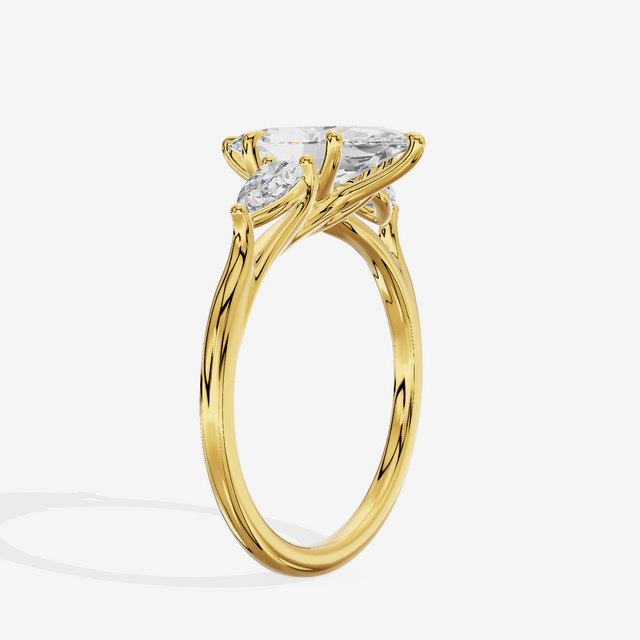 Luxe Sincere Three Stone Marquise Engagement Ring (2/5 ct. tw.) in 18K Yellow Gold