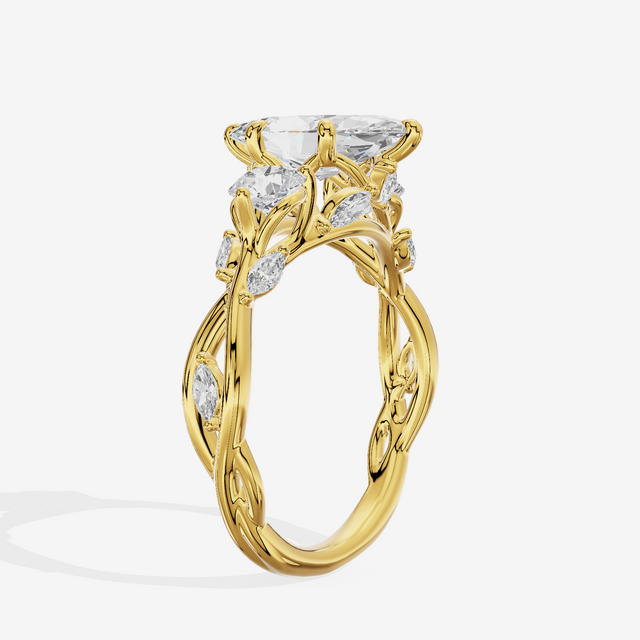Modern Vowsae Three Stone Marquise Engagement Ring (3/4 ct. tw.) in 18K Yellow Gold