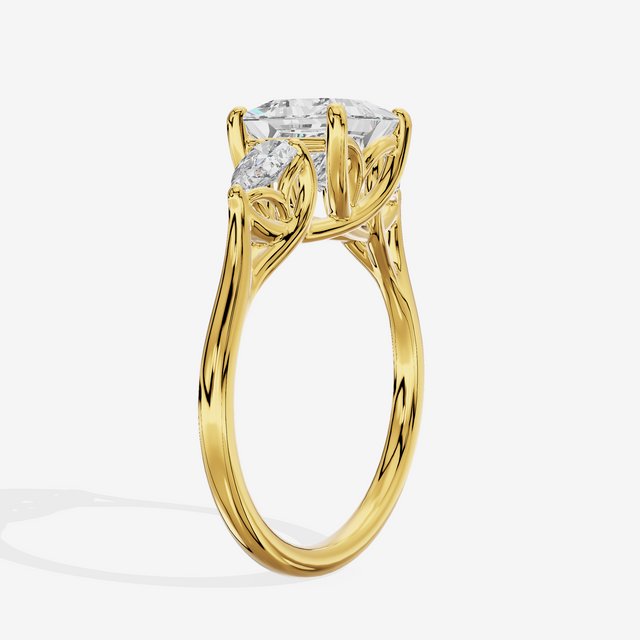 Grand Vowsae Three Stone Princess Engagement Ring (2/5 ct. tw.) in 18K Yellow Gold