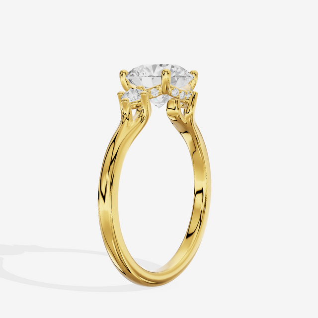 Sincere Three Stone Round Engagement Ring (1/6 ct. tw.) in 18K Yellow Gold