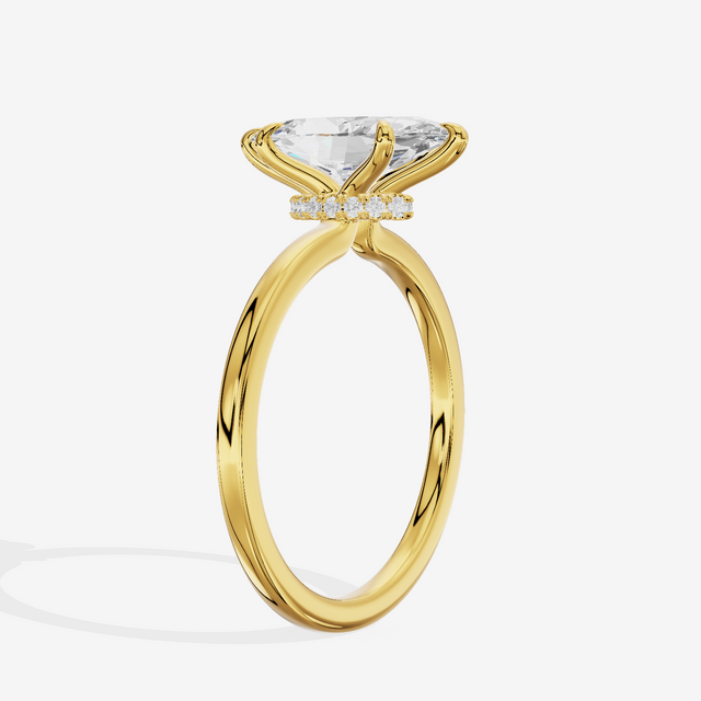 Sincere Halo Marquise Engagement Ring (1/15 ct. tw.) in 18K Yellow Gold