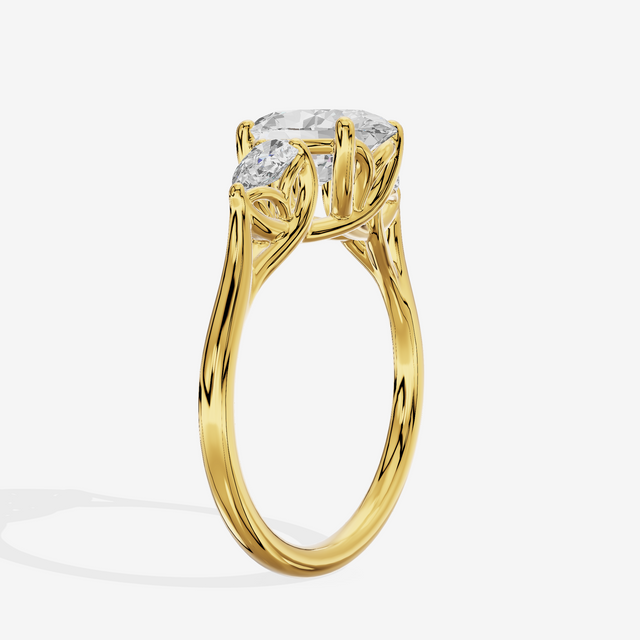 Grand Vowsae Three Stone Oval Engagement Ring (2/5 ct. tw.) in 14K Yellow Gold