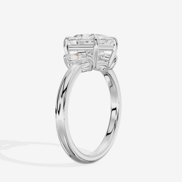 Classic Sincere Three Stone Princess Engagement Ring (1/3 ct. tw.) in 14K White Gold