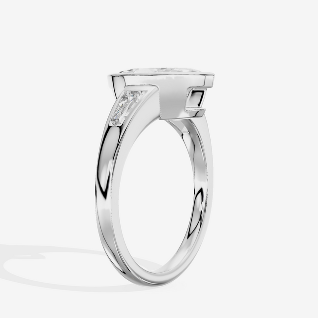 Modern Triade Marquise Three Stone Engagement Ring (1/2 ct. tw.) in 14K White Gold