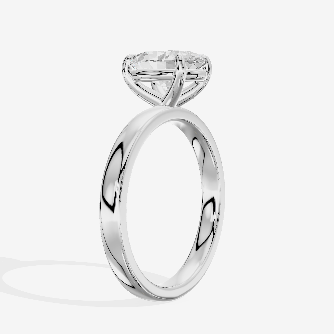 Tender Eversince 2.5mm Oval Solitaire Engagement Ring in 18K White Gold