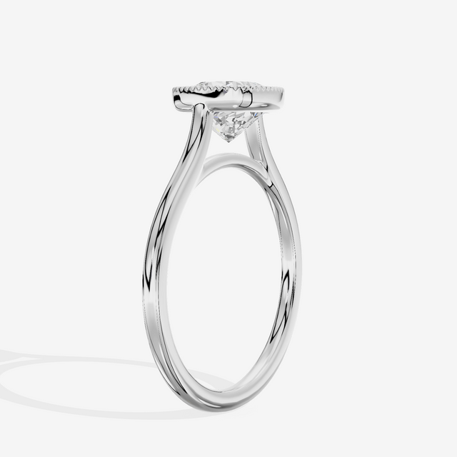 Modern Coeurine 1.5mm Cushion Bezel Engagement Ring in 14K White Gold