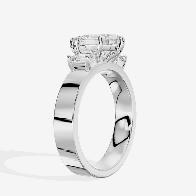 Vintage Vowsae Three Stone Pear Engagement Ring (1/2 ct. tw.) in 14K White Gold