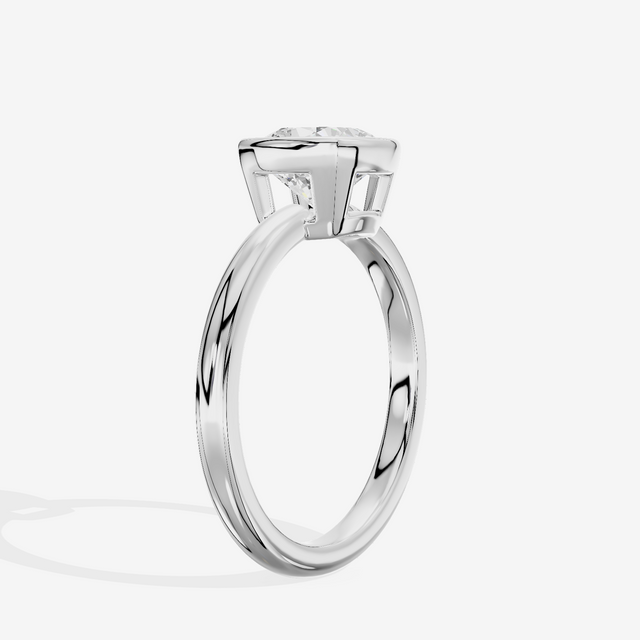 Tensare Bezel 2mm Cushion Solitaire Engagement Ring in Platinum
