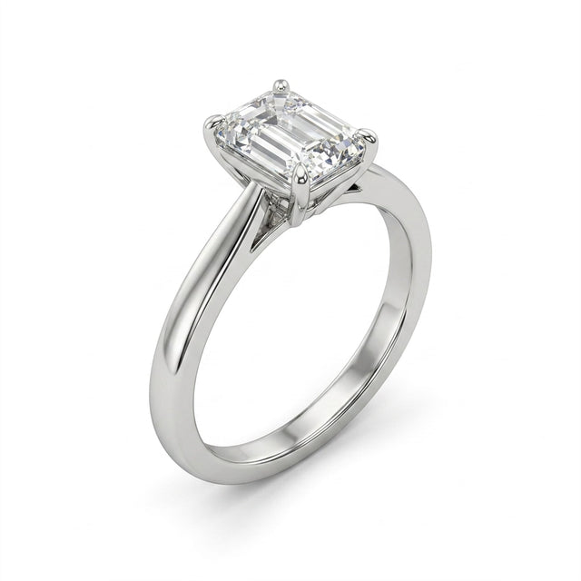 Solitaire Emerald Engagement Ring (1.51 ct.) in 18K White Gold