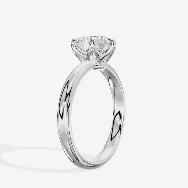 Vowsae 2.5mm Round Six-Prong Engagement Ring in Platinum