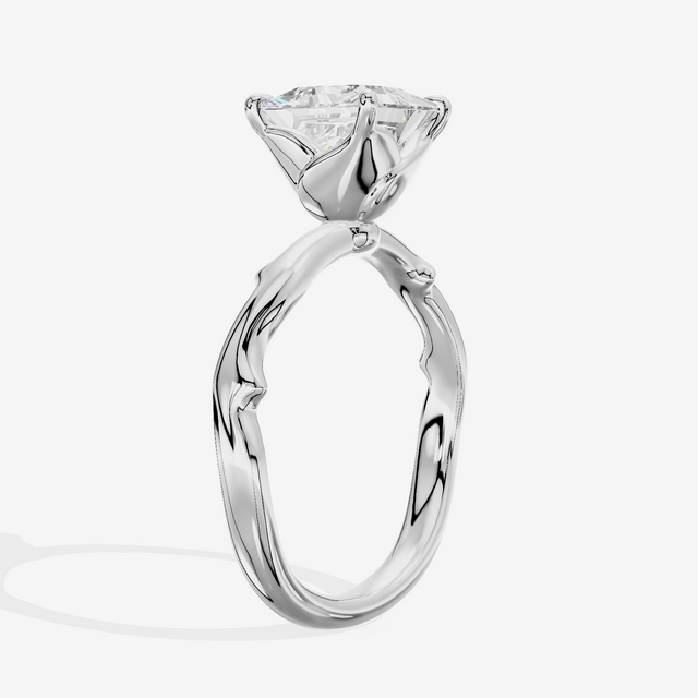 Vowsae Cathedral 2.2mm Princess Solitaire Engagement Ring in Platinum